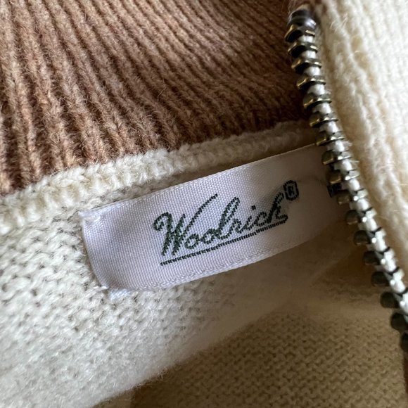 WOOLRICH Women's Grazing Sheep Cream Wool Full Zip Vest Size Large - Picture 8 of 14